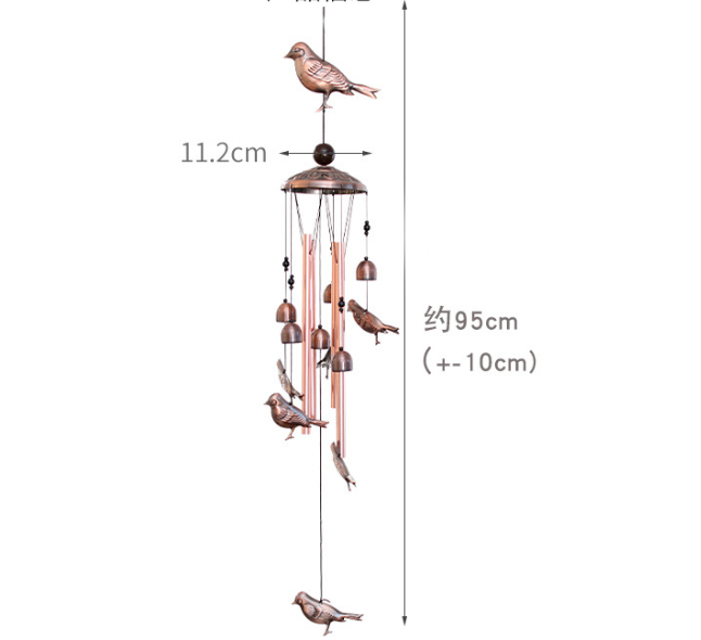 Vintage Turtles Wind Chime - 95cm Length, Antique Bronze Finish, Charming Outdoor Decor