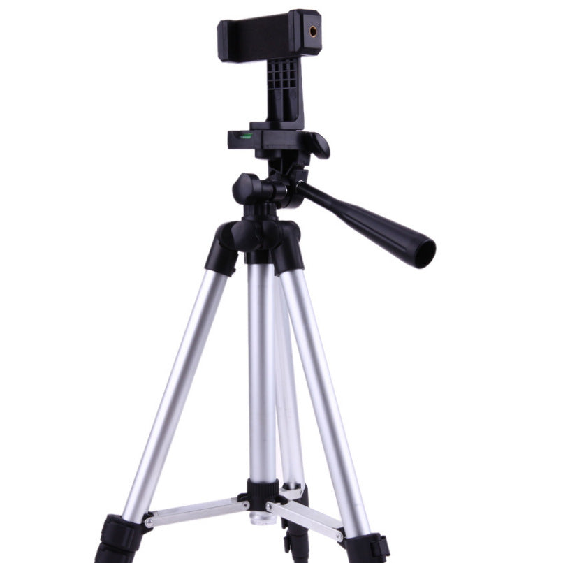 Black Aluminum Alloy Camera and Phone Tripod - Adjustable Lightweight Stand Tripod + Small Live Broadcast Clip