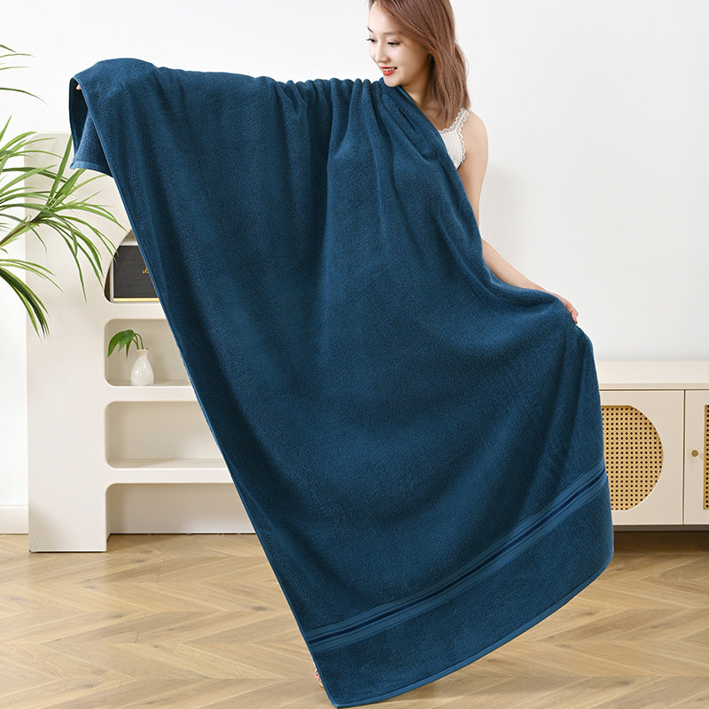 Dark Blue Luxury Cotton Towel Set Towel + Bath Towel - Quick Dry, Extra Thick & Absorbent, Perfect for Bath & Beach