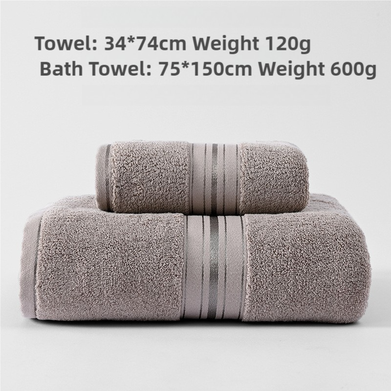 Light Brown Cotton Towel Set Towel + Bath Towel - Quick Dry, Extra Thick & Absorbent, Perfect for Bath & Beach