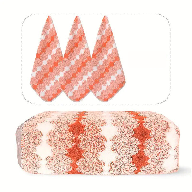 Orange Premium Coral Fleece Towel Set - 1 Bath Towel 88x170cm + 3 Hand Towels 35x35cm - Soft, Absorbent, and Quick-Drying