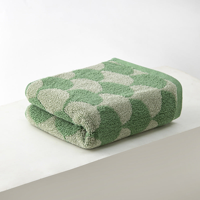 Green Thickened and Enlarged Cotton Hand Towels - 3 Pack 34x74cm - Soft and Absorbent Bath Towels for Adults