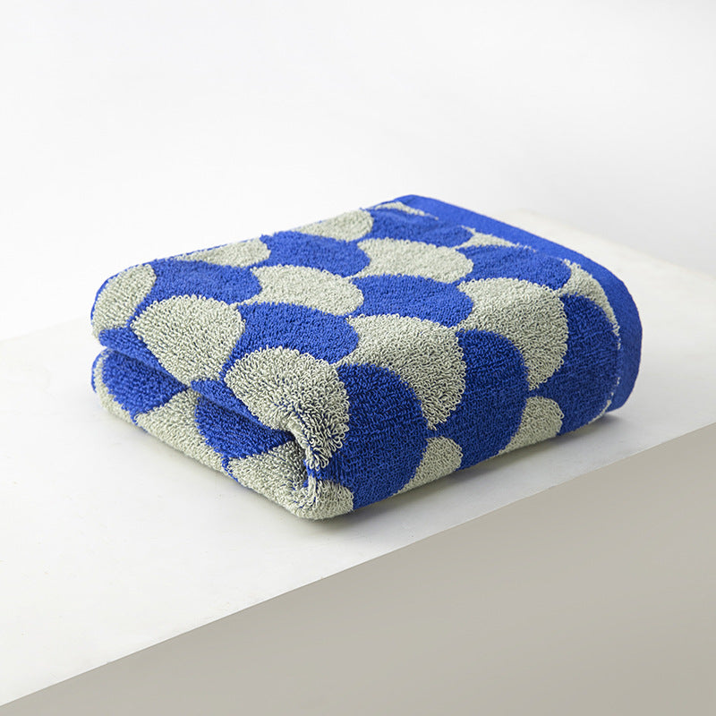 Blue Thickened and Enlarged Cotton Hand Towels - 3 Pack 34x74cm - Soft and Absorbent Bath Towels for Adults