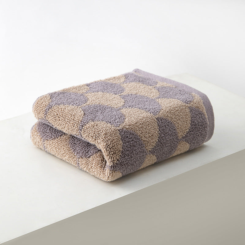 Brown Thickened and Enlarged Cotton Hand Towels - 3 Pack 34x74cm - Soft and Absorbent Bath Towels for Adults