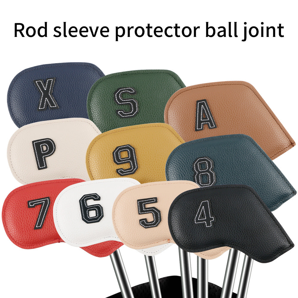 Premium PU Leather Golf Iron Headcover Set 10pcs | Numbered 3-9, P, S, A | Protective Club Covers for Irons