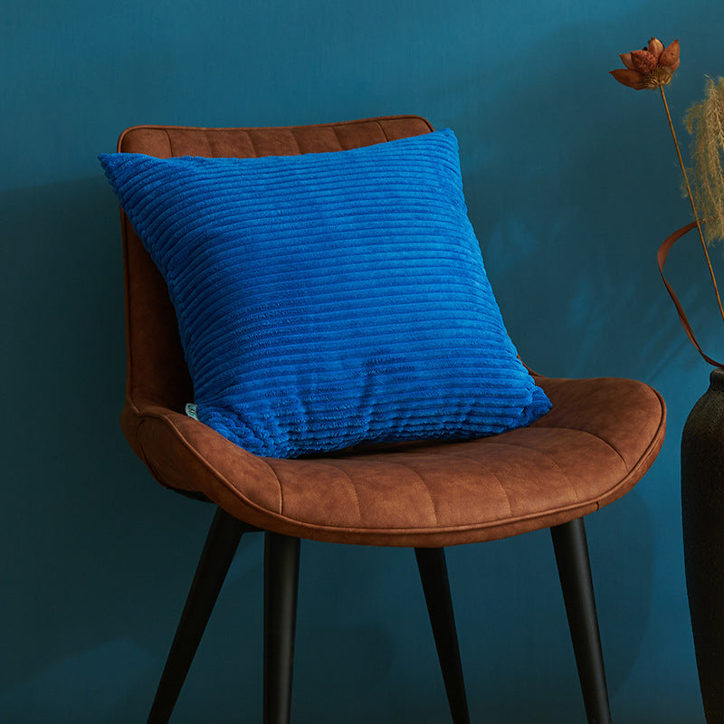 Blue Set of 4 Corduroy Pillow Covers - Solid Color Minimalist Throw Cushion Covers - 45x45cm Pillow Inserts are NOT Included