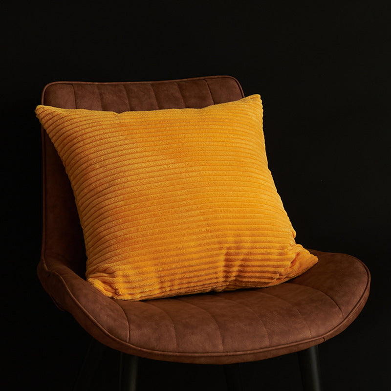 Gold Yellow Set of 4 Corduroy Pillow Covers - Solid Color Minimalist Throw Cushion Covers - 45x45cm Pillow Inserts are NOT Included