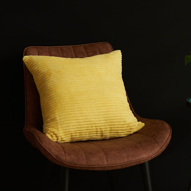 Light Yellow Set of 4 Corduroy Pillow Covers - Solid Color Minimalist Throw Cushion Covers - 45x45cm Pillow Inserts are NOT Included