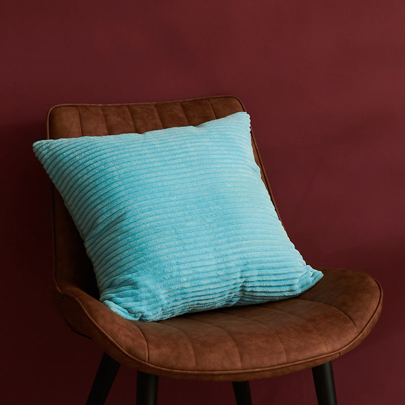 Sky Blue Set of 4 Corduroy Pillow Covers - Solid Color Minimalist Throw Cushion Covers - 45x45cm Pillow Inserts are NOT Included