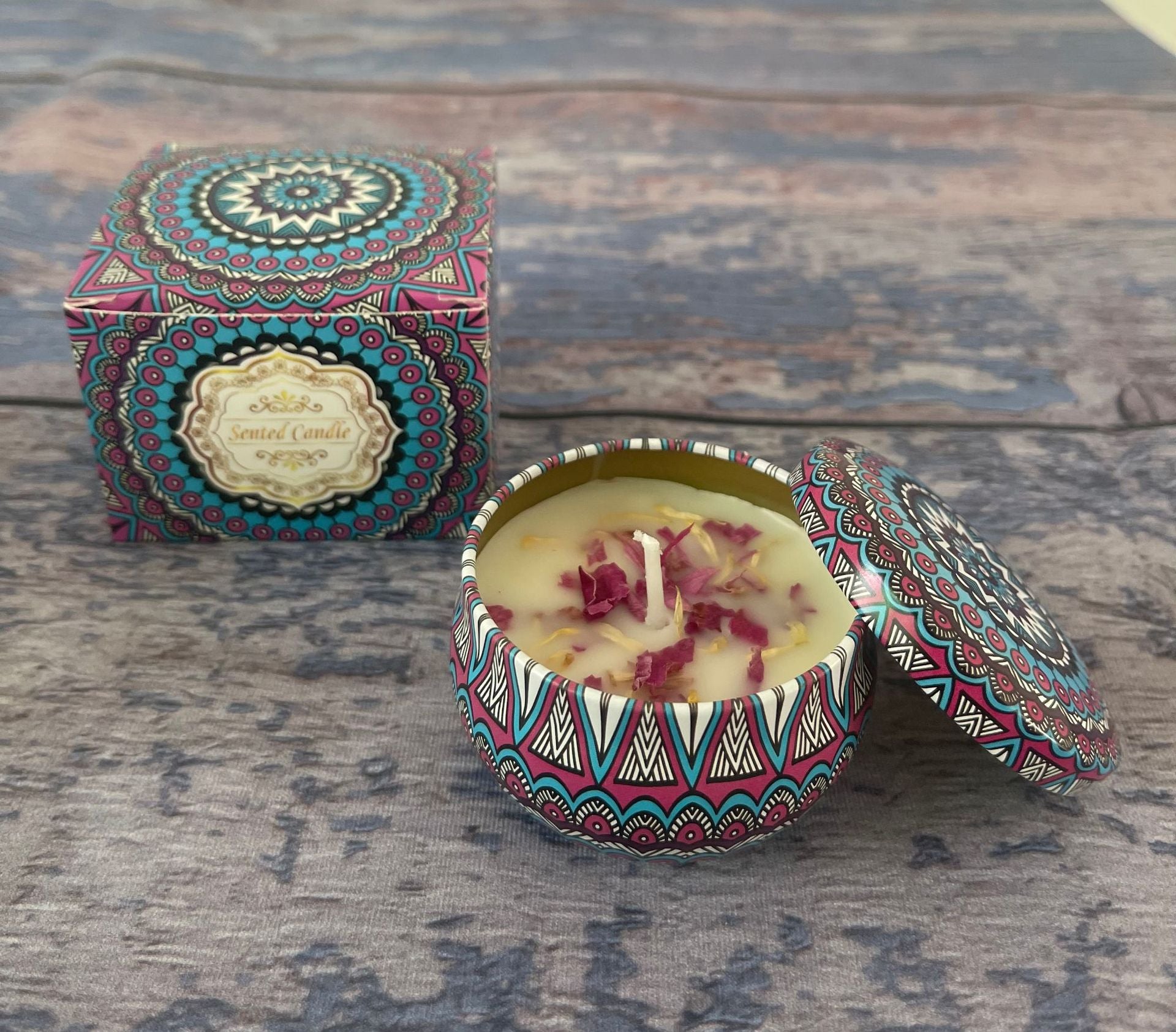 Small Scented Candle Set - 4 Soy Wax Candles, Travel Candle Set Lavender