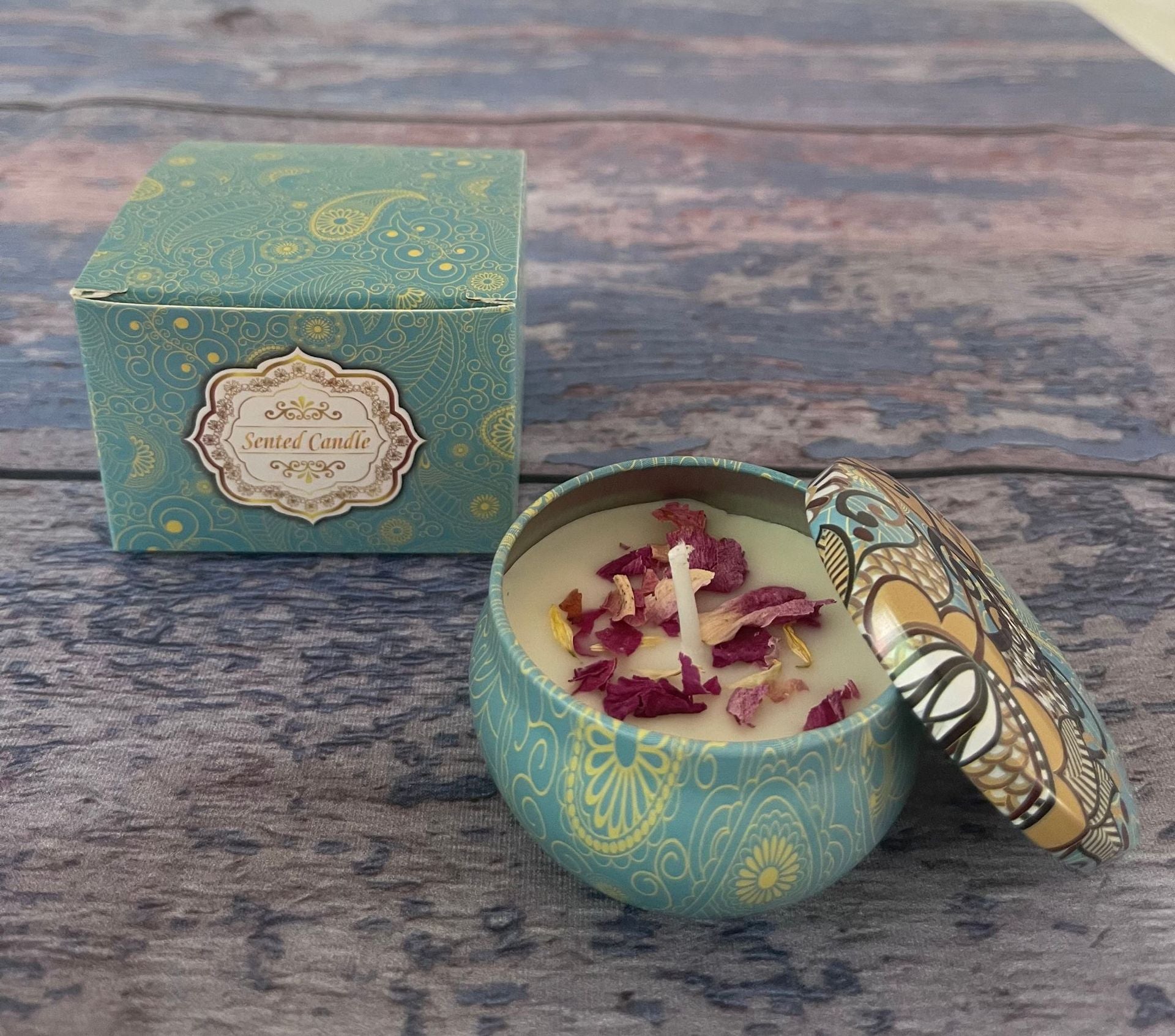 Small Scented Candle Set - 4 Soy Wax Candles, Travel Candle Set Freesia