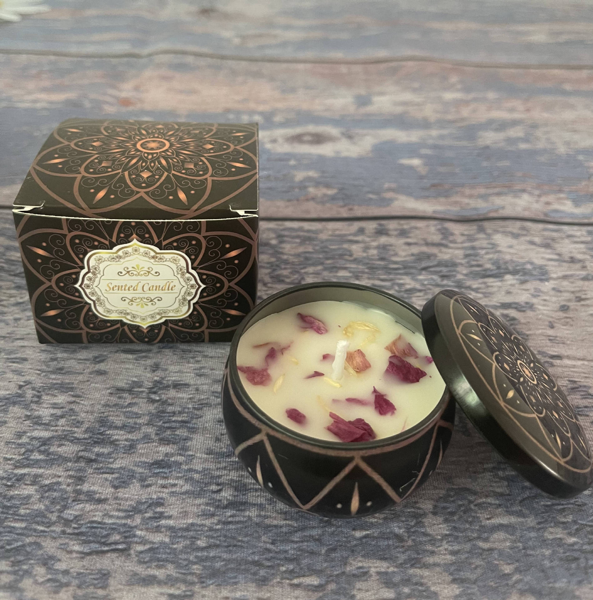 Small Scented Candle Set - 4 Soy Wax Candles, Travel Candle Set White Musk