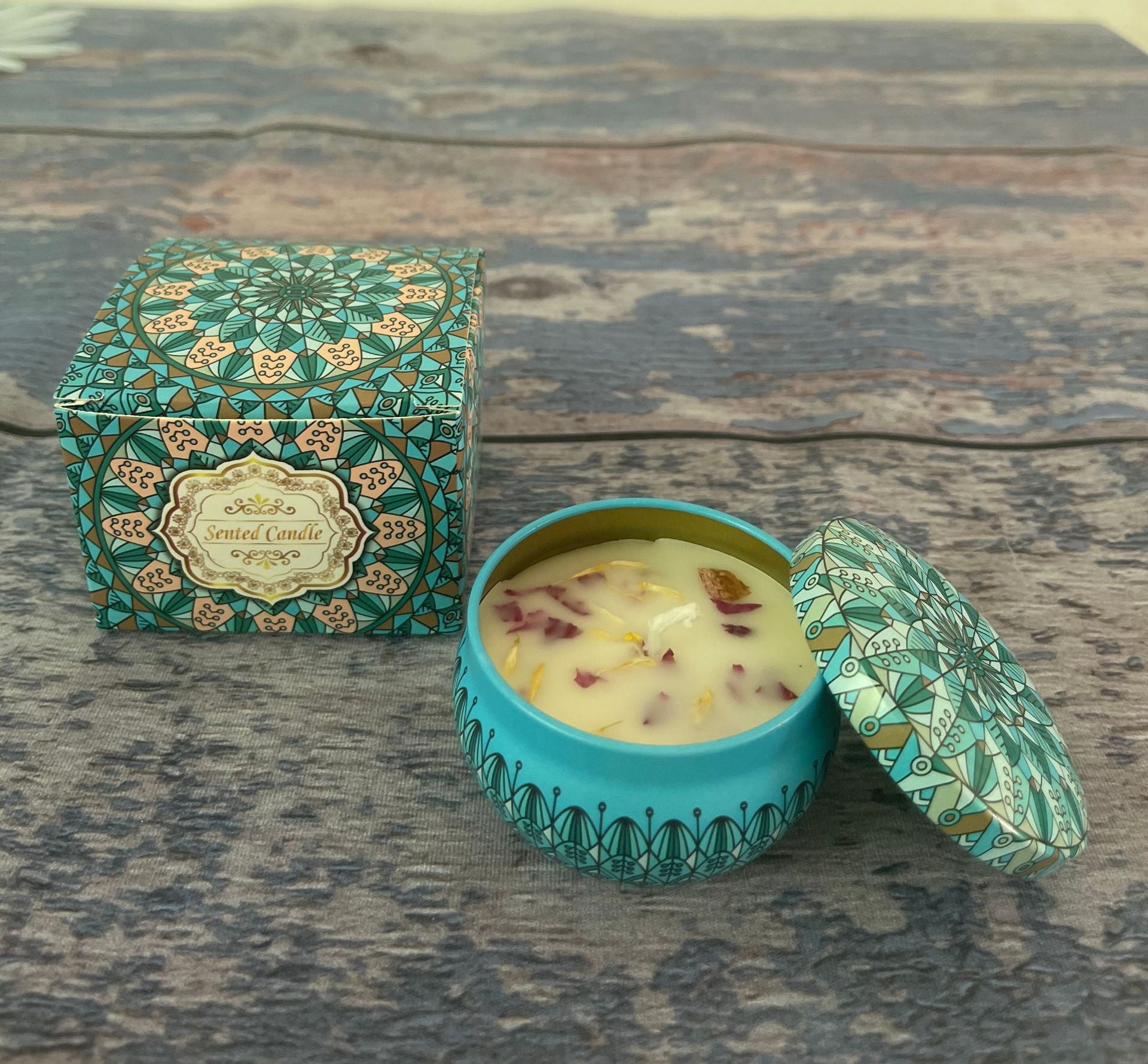 Small Scented Candle Set - 4 Soy Wax Candles, Travel Candle Set Ocean Star