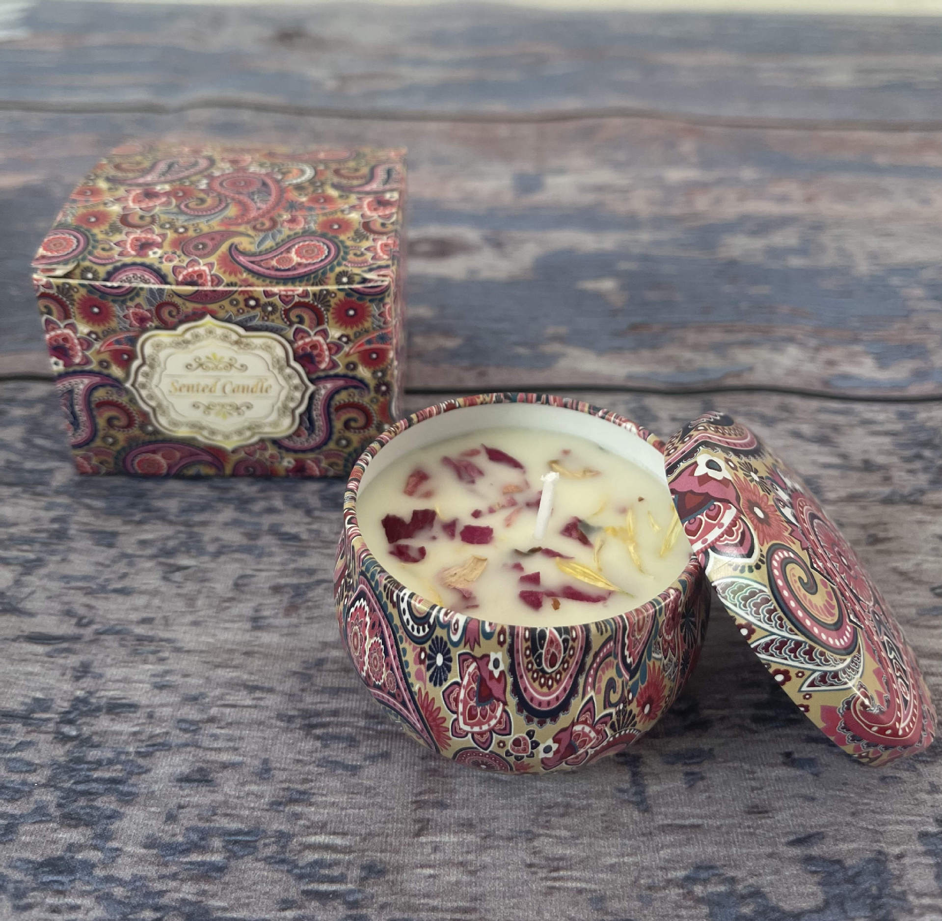 Small Scented Candle Set - 4 Soy Wax Candles, Travel Candle Set Osmanthus