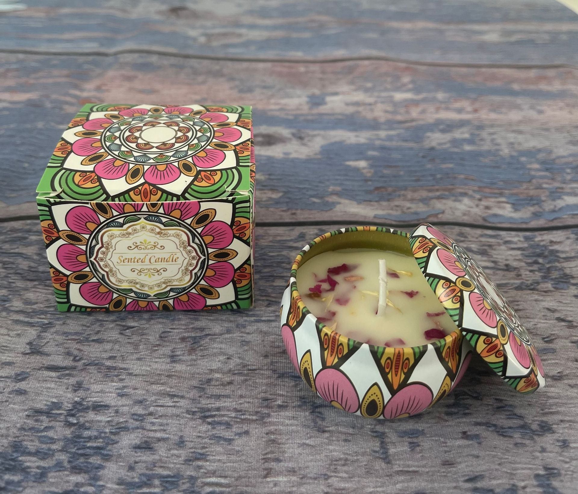 Small Scented Candle Set - 4 Soy Wax Candles, Travel Candle Set Vanilla cream