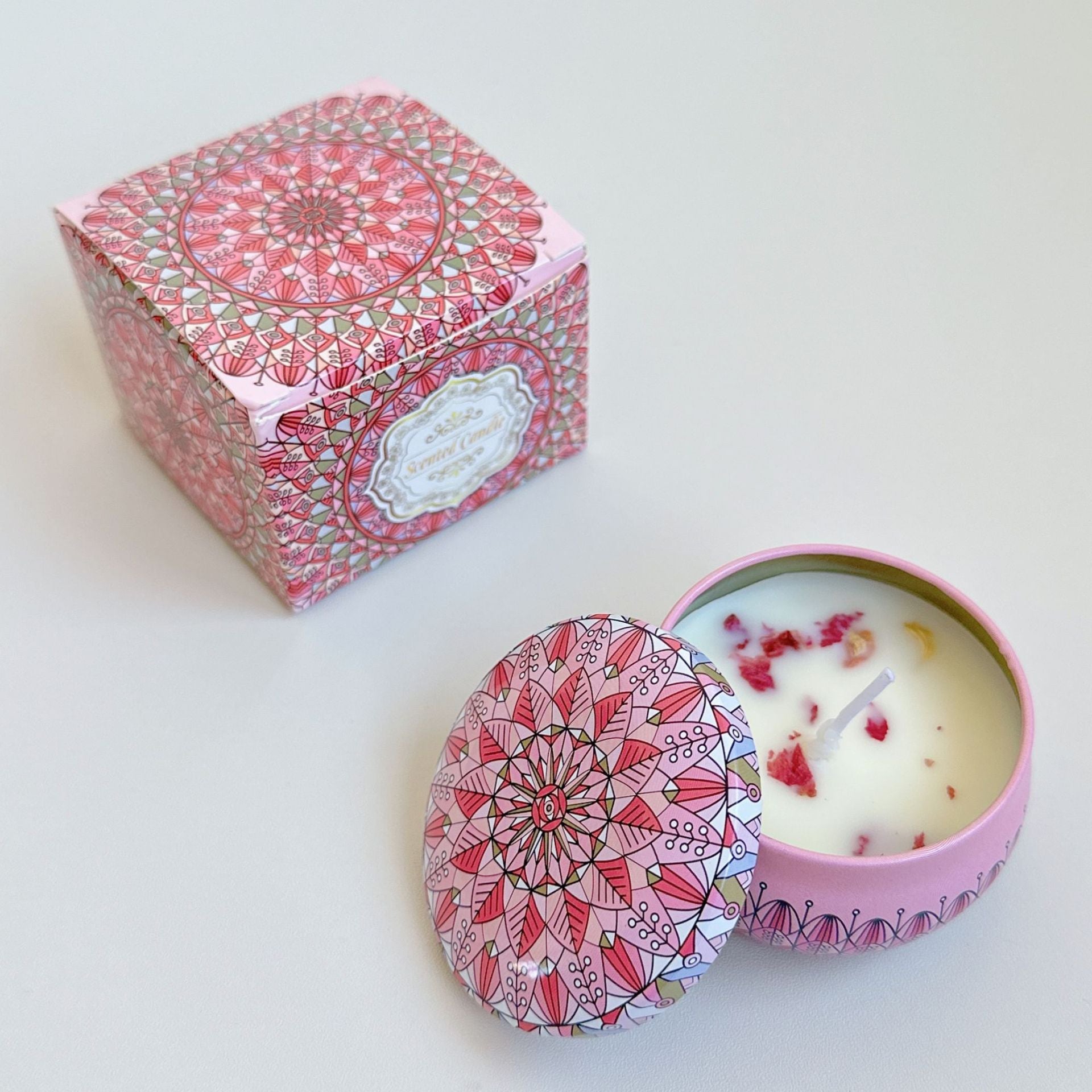Small Scented Candle Set - 4 Soy Wax Candles, Travel Candle Set Peony
