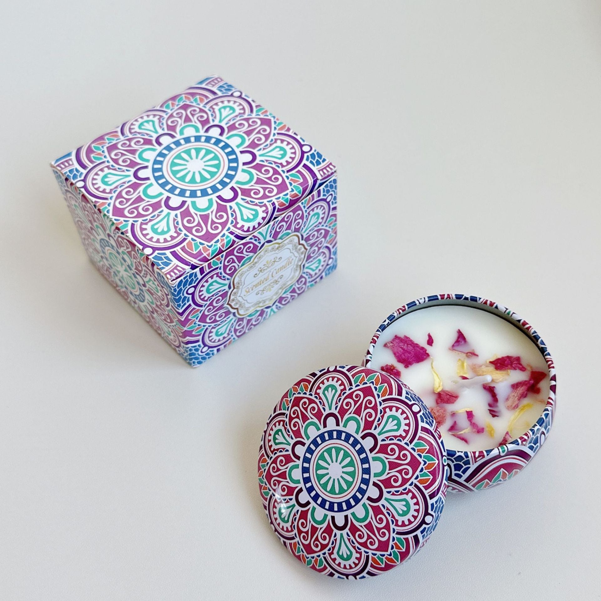 Small Scented Candle Set - 4 Soy Wax Candles, Travel Candle Set Cherry Honey