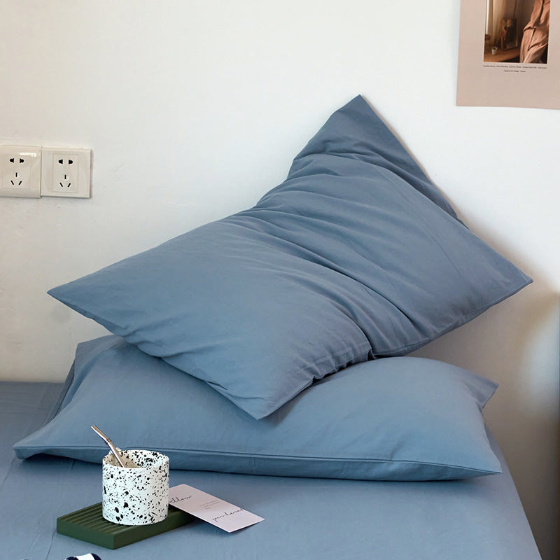 Blue 100% Cotton Pillowcase Set - Envelope Closure without pillow core