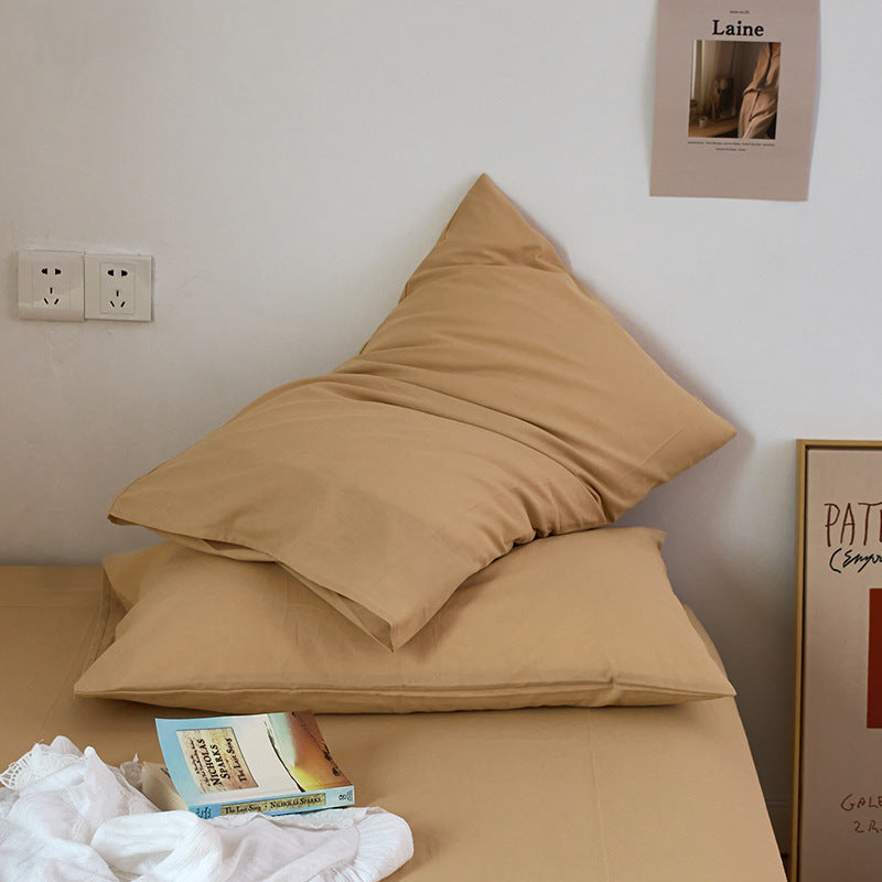 Light Khaki 100% Cotton Pillowcase Set - Envelope Closure without pillow core
