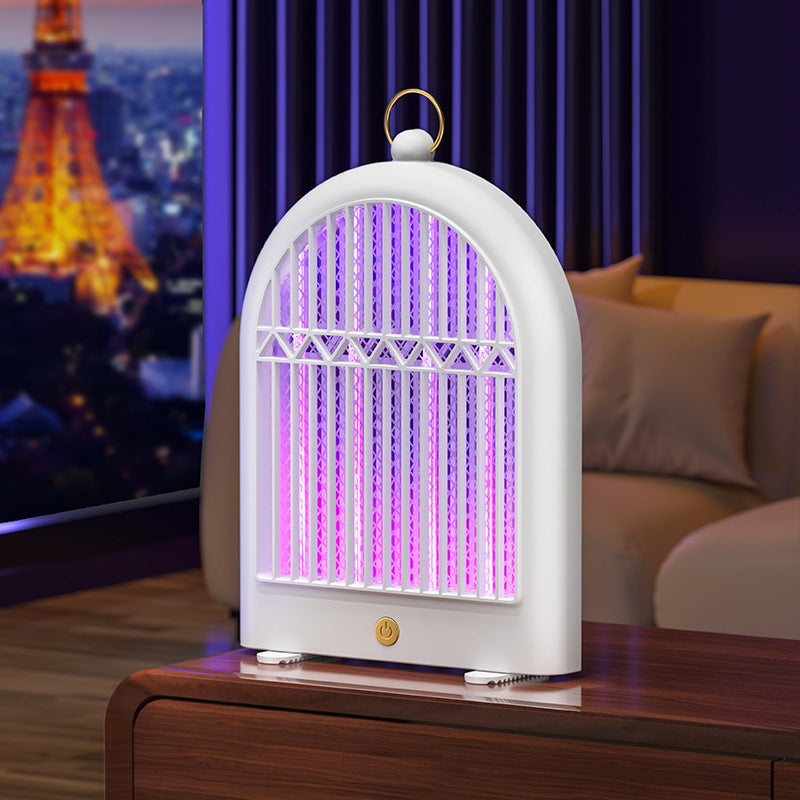 White Plug-in USB Mosquito Killer Lamp - Electric Bug Zapper, Wall-Mounted/Standing, Silent