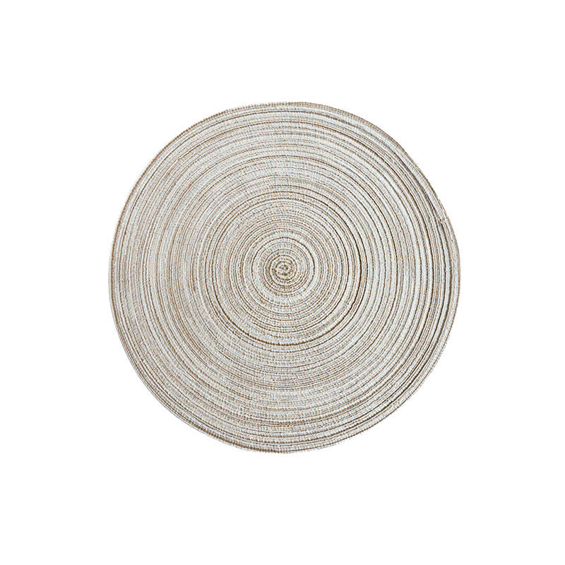 8 Pcs Begie Woven Round Placemat - Non-Slip, Heat-Resistant Dining Table Mat, 30cm
