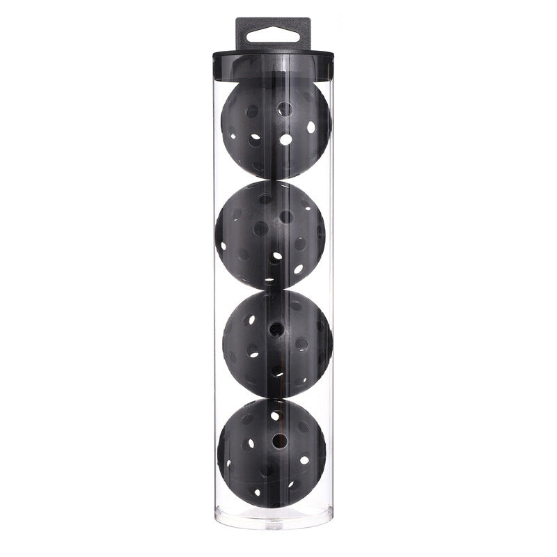 2 Tubes Black Outdoor Pickleball Balls 4-Pack - Durable 40-Hole Design with Carry Tube 8 balls in total
