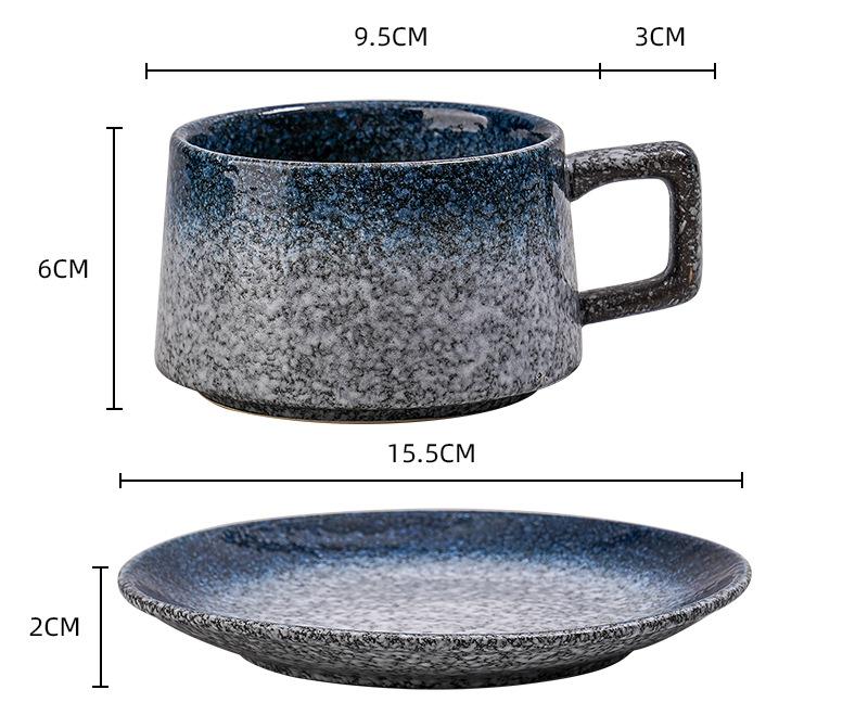 Vintage Ceramic Coffee Cup and Saucer Set - Elegant Afternoon Tea Set Daisy Blue