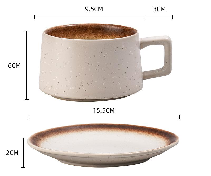 Vintage Ceramic Coffee Cup and Saucer Set - Elegant Afternoon Tea Set Matcha White