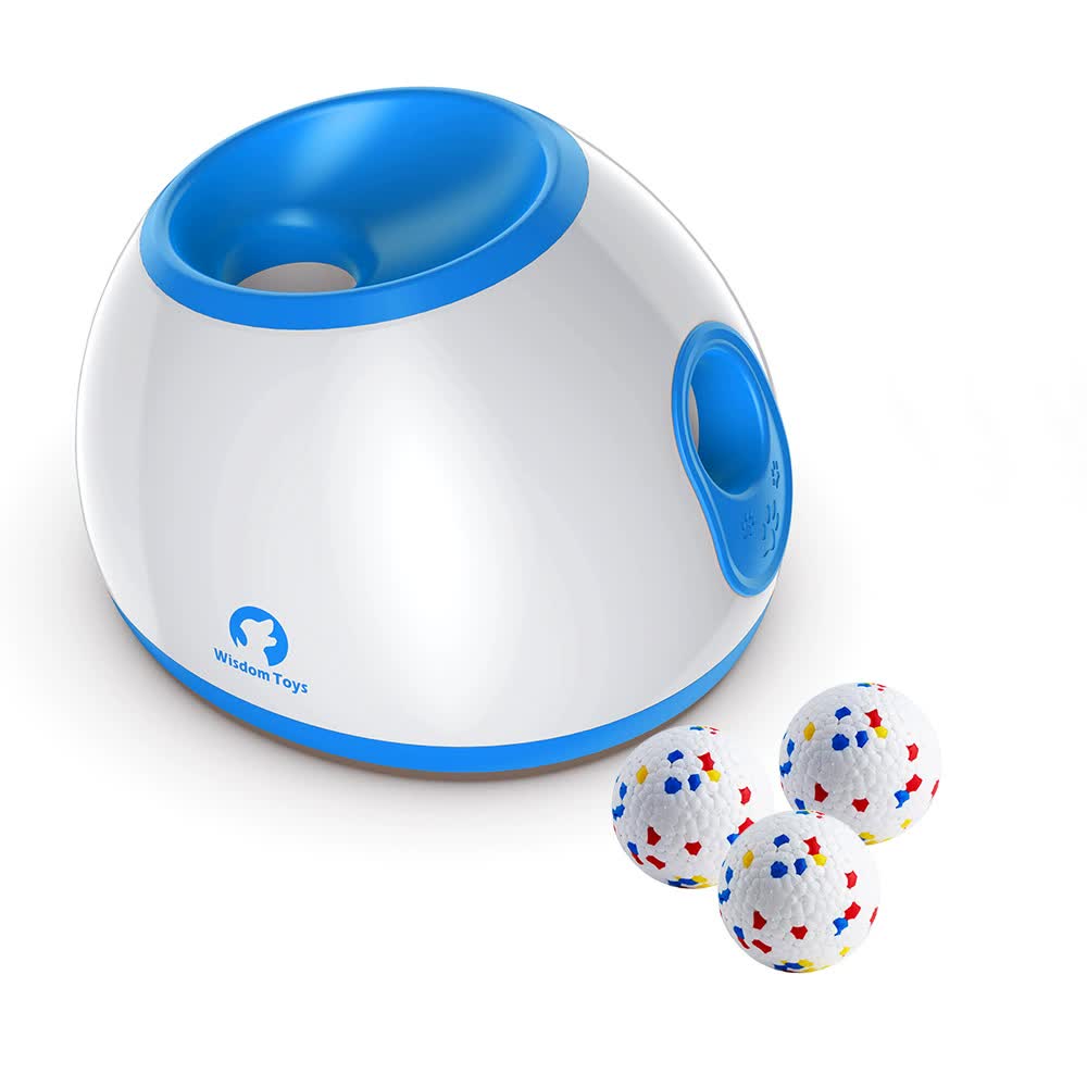 Automatic Dog Ball Launcher with Adjustable Distance - balls not included blue
