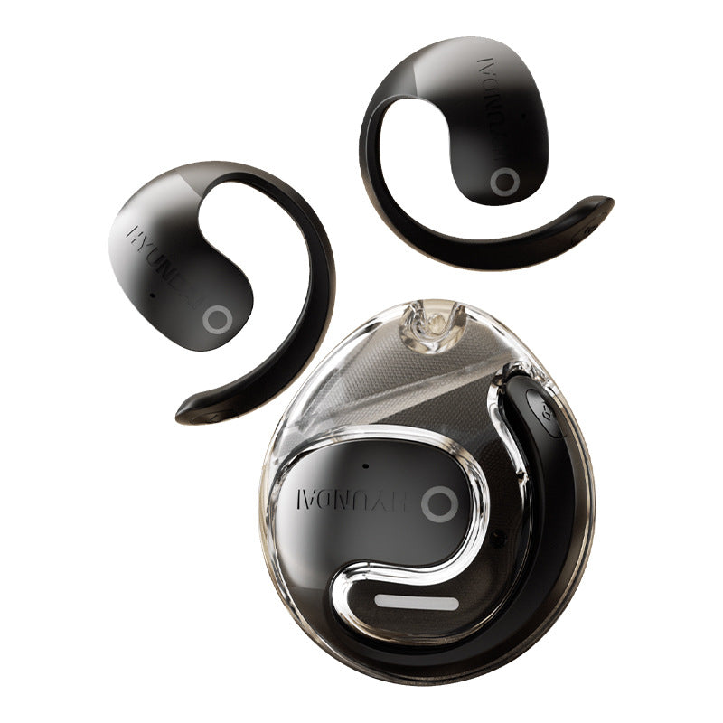 Bone Conduction Wireless Earbuds - Hi-Fi Sound with 360-Degree Design and Fitness Tracking black