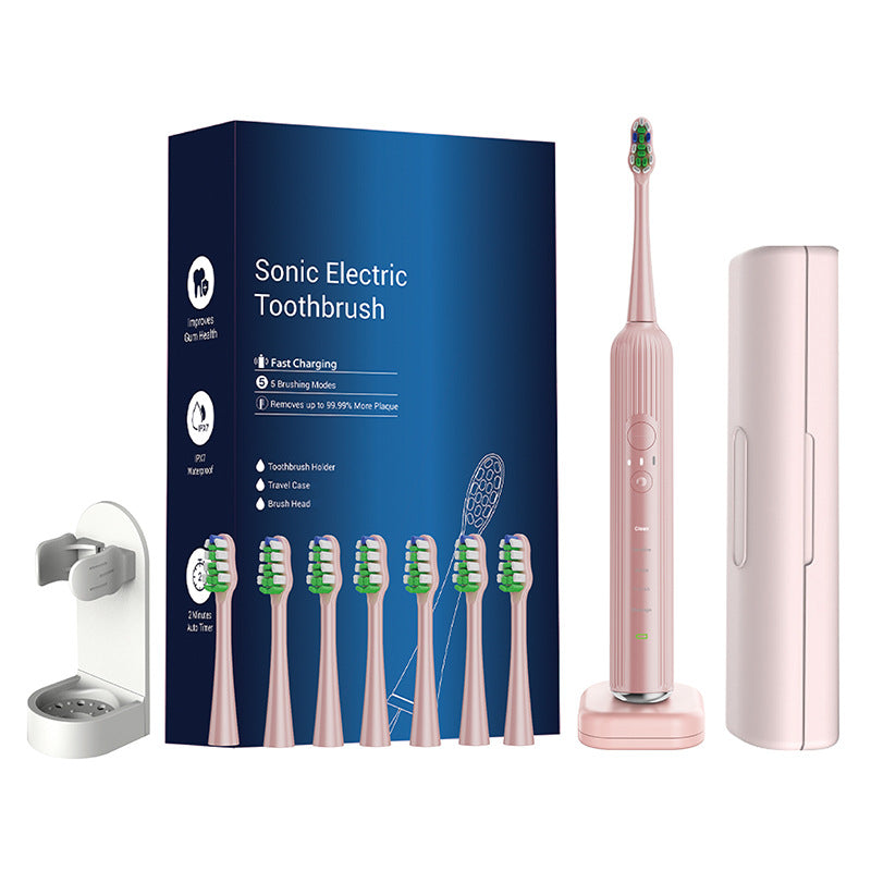 Advanced Electric Toothbrush with 5 Modes and 8 Brush Heads Pink