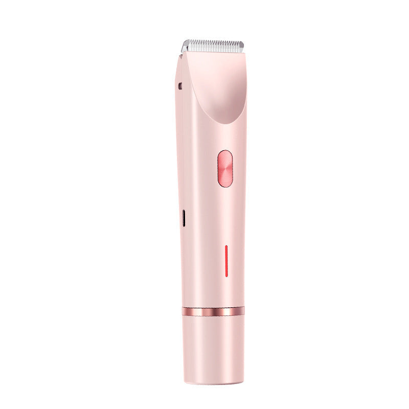 2-in-1 Ladies Electric Shaver & Trimmer - IPX7 Waterproof, USB-C Rechargeable, Dual Head Design pink