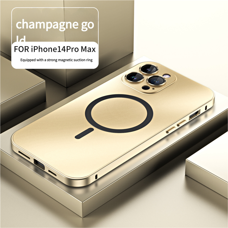 Innovative Detachable Backplate Case for iPhone 14 Pro Max with Strong MagSafe Compatibility Gold