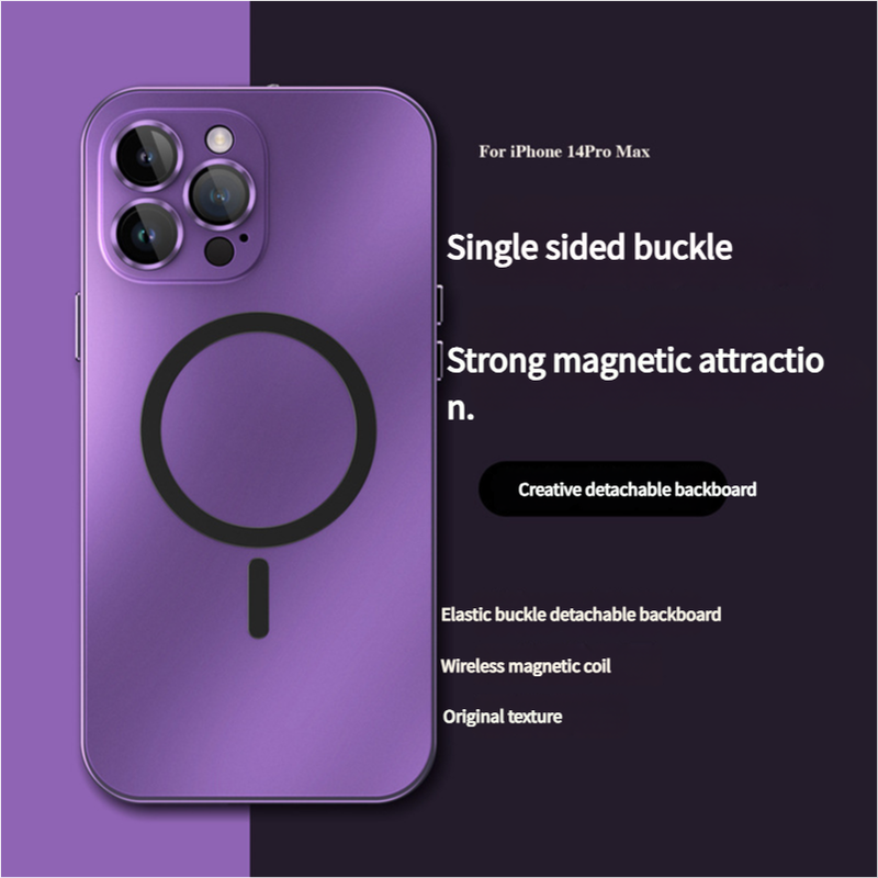Innovative Detachable Backplate Case for iPhone 14 Pro Max with Strong MagSafe Compatibility Purple