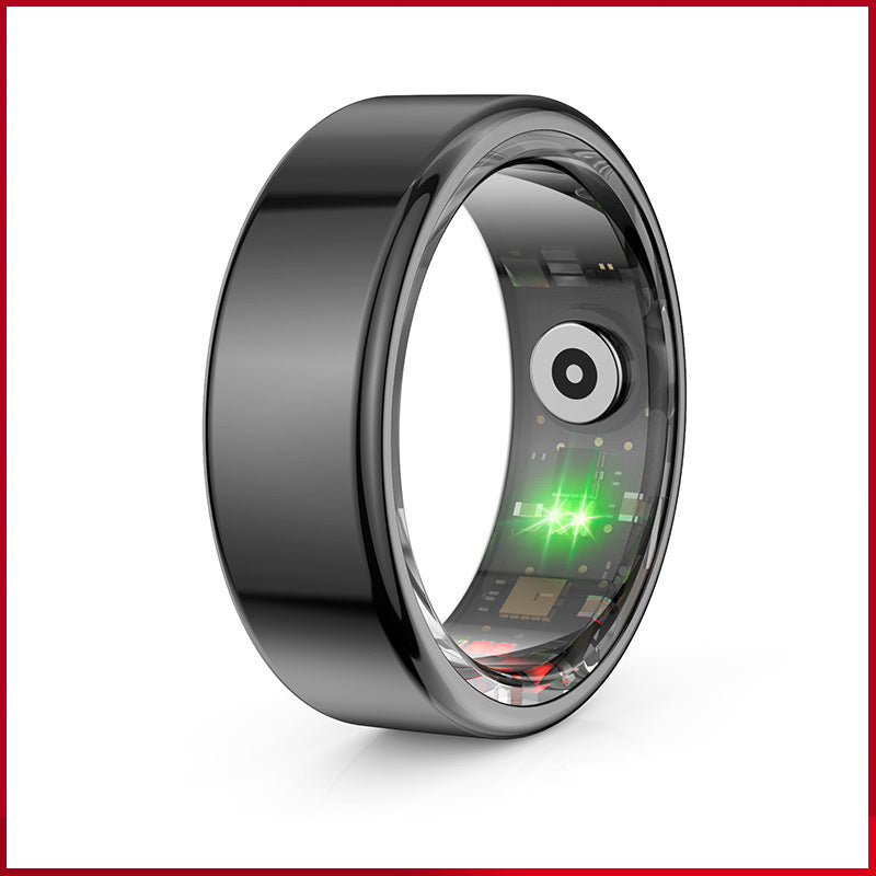 Advanced Smart Health Ring - 24/7 Heart Rate, SpO2, Sleep & Activity Tracker with Magnetic Charging Black