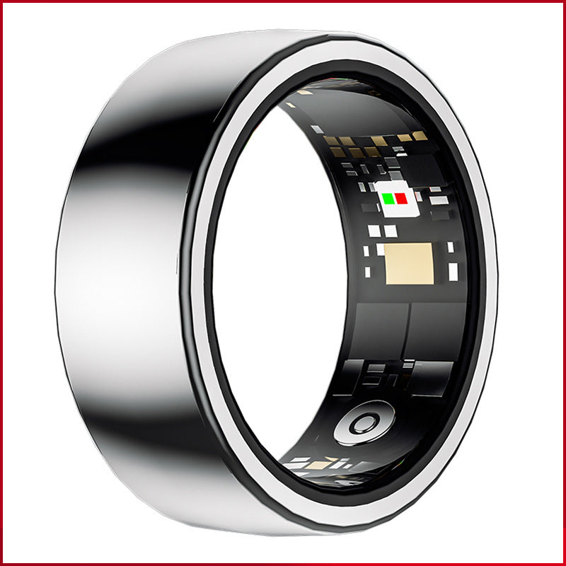 Advanced Smart Health Ring - 24/7 Heart Rate, SpO2, Sleep & Activity Tracker with Magnetic Charging Silver
