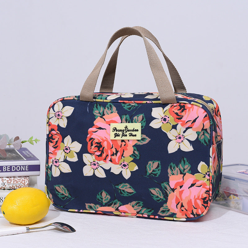 Versatile Portable Handled Bag - Durable Waterproof Fabric, Ideal for Toiletries, Lunch & Travel Rose