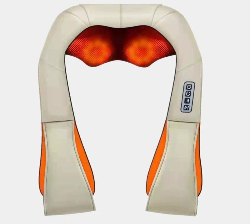 Deep Kneading Shiatsu Neck & Shoulder Massager with Heat - USB Rechargeable Ergonomic Design Beige