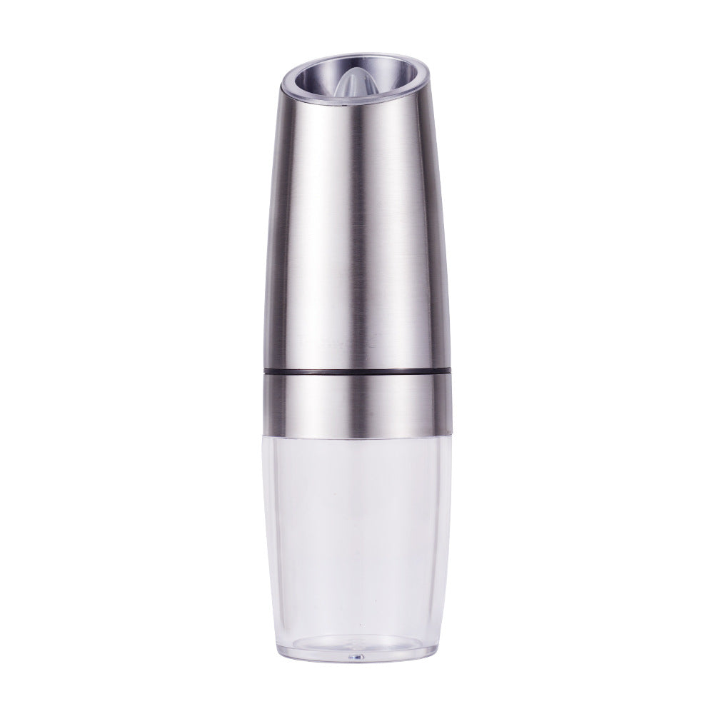 Gravity Electric Salt & Pepper Grinder Set - Adjustable Coarseness, LED Light, Battery Operated silver