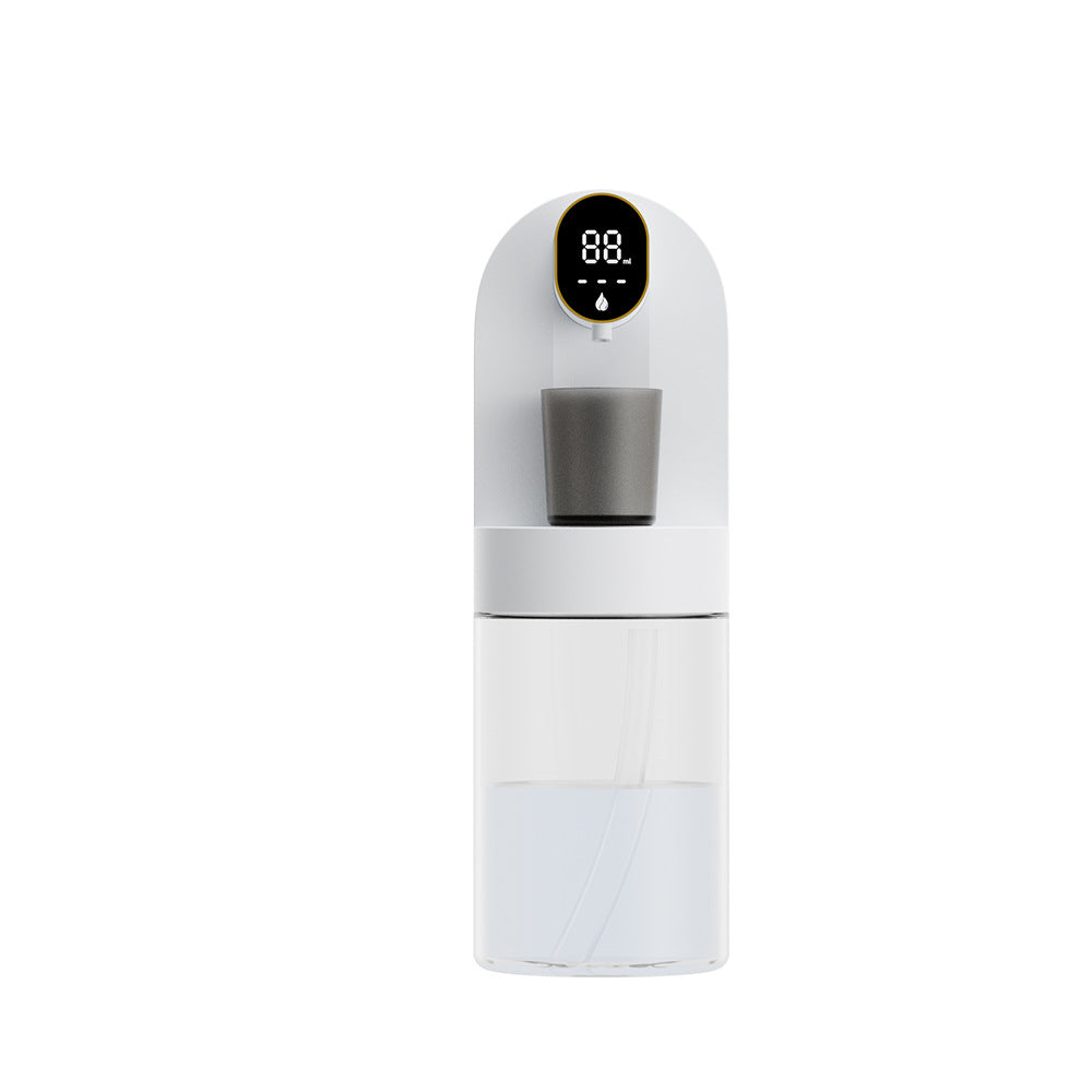 Smart Automatic Mouthwash Dispenser - 4 Adjustable Levels, LED Display, 2000mAh Battery & Magnetic Cups white