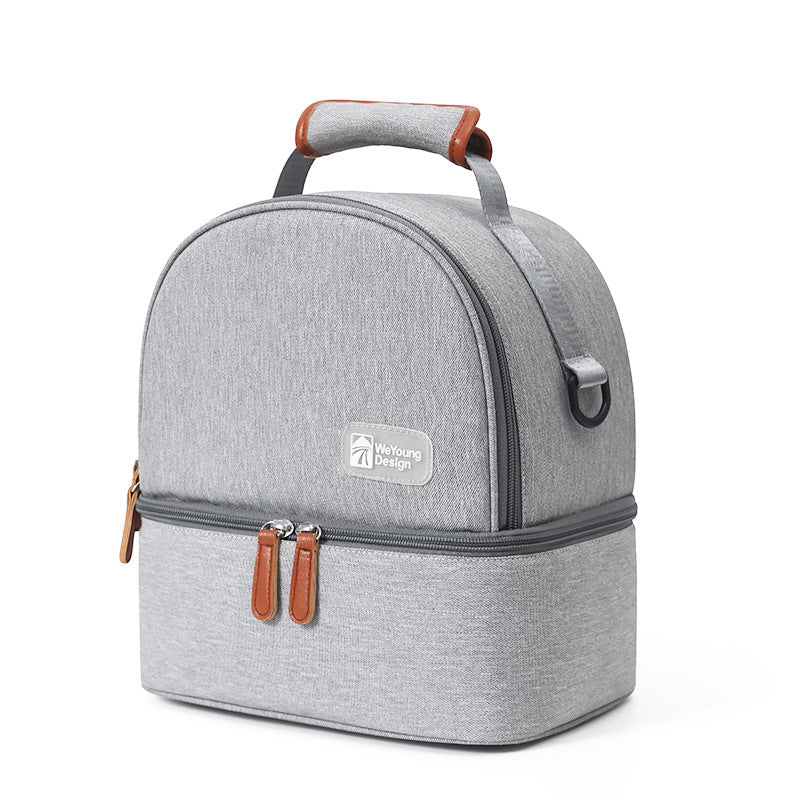 Versatile Insulated Breast Milk Cooler & Lunch Backpack - Waterproof, Multi-Carry Options Pure gray