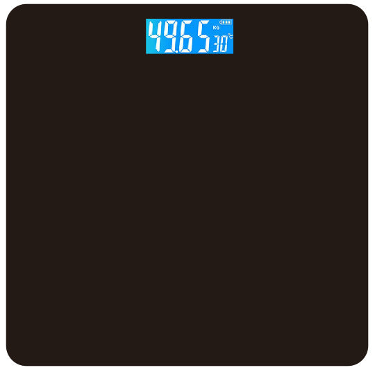 Smart USB Rechargeable Digital Bathroom Scale - Measures Body Weight & Temperature Pure Black