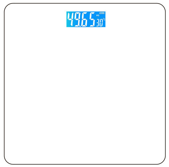 Smart USB Rechargeable Digital Bathroom Scale - Measures Body Weight & Temperature Pure white