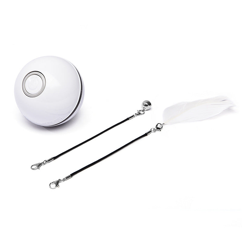 Smart USB Rechargeable Pet Interactive Rolling Ball White