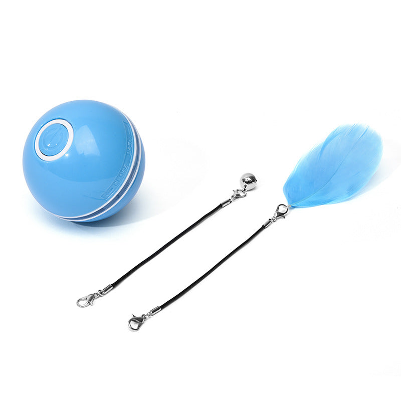 Smart USB Rechargeable Pet Interactive Rolling Ball Blue