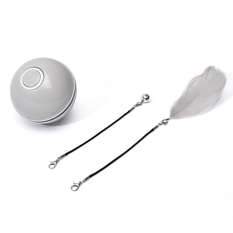Smart USB Rechargeable Pet Interactive Rolling Ball Gray