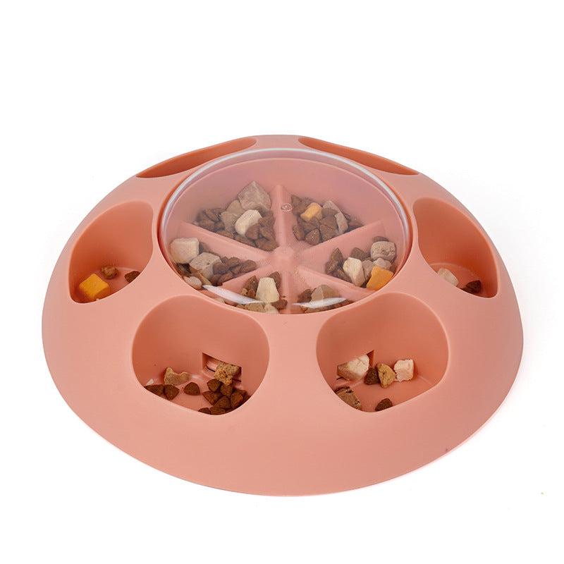 Interactive Pet Slow Feeder & Puzzle Toy - Press to Dispense Food, Improves Digestion pink