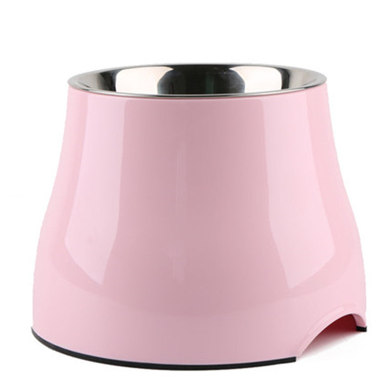 Elevated Pet Feeding Bowl with Stainless Steel Inner - Promotes Healthy Digestion & Reduces Neck Strain Pink