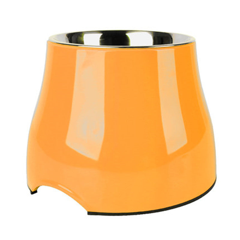 Elevated Pet Feeding Bowl with Stainless Steel Inner - Promotes Healthy Digestion & Reduces Neck Strain Orange
