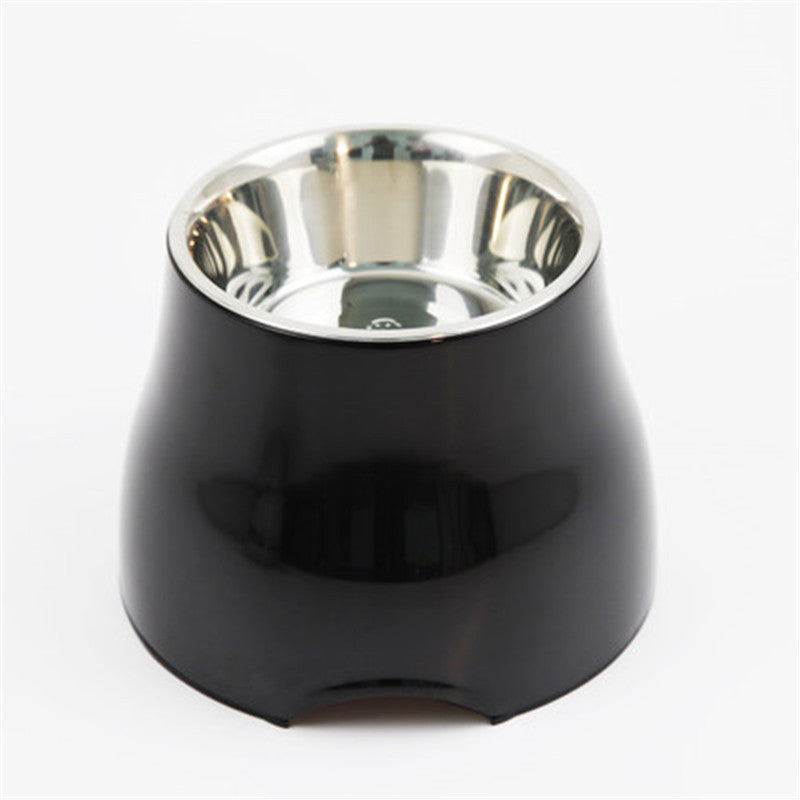 Elevated Pet Feeding Bowl with Stainless Steel Inner - Promotes Healthy Digestion & Reduces Neck Strain Black